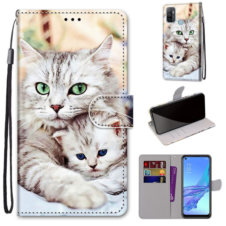 Coloured Drawing Cross Texture Horizontal Flip PU Leather Case with Holder & Card Slots & Wallet & Lanyard, For OPPO A9 (2020) / A5 (2020) / A11X / A11, For OPPO A15 / A15s, For OPPO A53 4G(2020) / A53s / A32 / A33 (2020)�������������������������������...