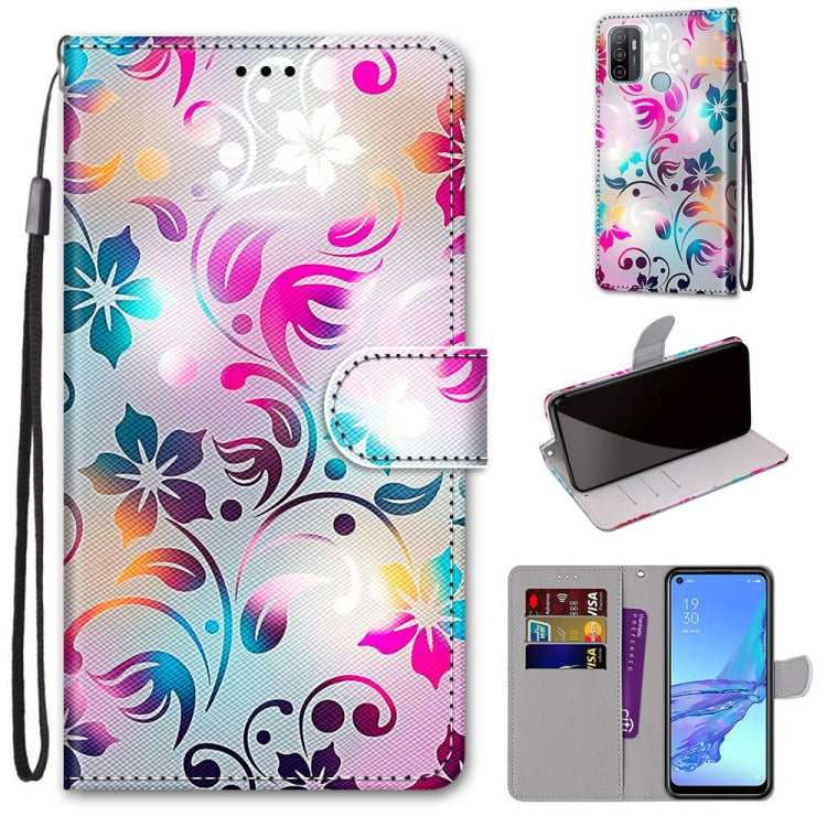 Coloured Drawing Cross Texture Horizontal Flip PU Leather Case with Holder & Card Slots & Wallet & Lanyard, For OPPO A9 (2020) / A5 (2020) / A11X / A11, For OPPO A15 / A15s, For OPPO A53 4G(2020) / A53s / A32 / A33 (2020)�������������������������������...