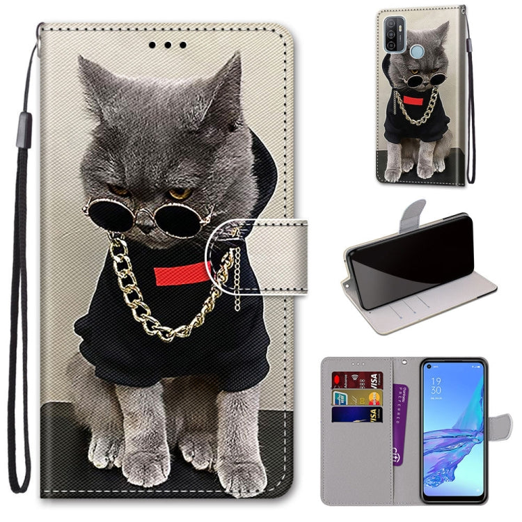 Coloured Drawing Cross Texture Horizontal Flip PU Leather Case with Holder & Card Slots & Wallet & Lanyard, For OPPO A9 (2020) / A5 (2020) / A11X / A11, For OPPO A15 / A15s, For OPPO A53 4G(2020) / A53s / A32 / A33 (2020)�������������������������������...