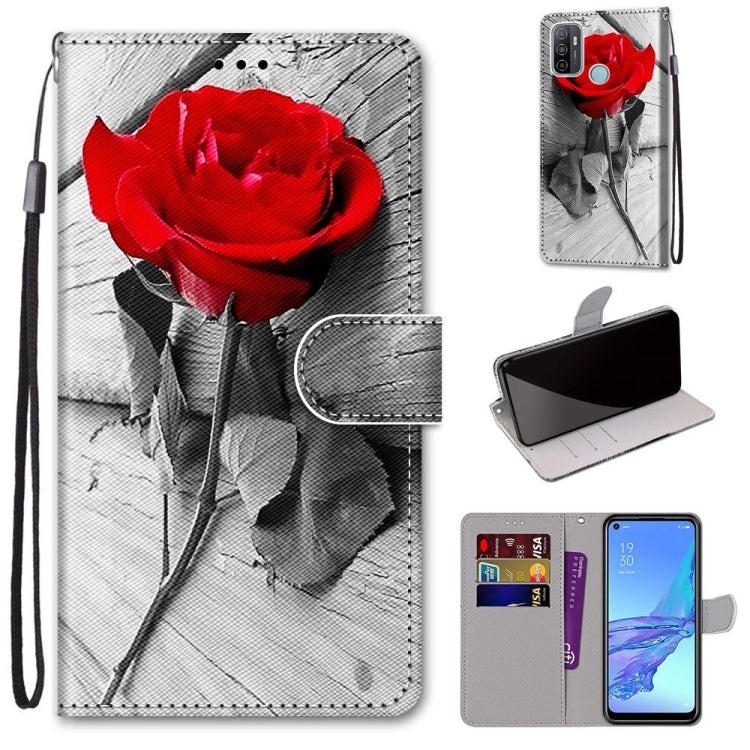 Coloured Drawing Cross Texture Horizontal Flip PU Leather Case with Holder & Card Slots & Wallet & Lanyard, For OPPO A9 (2020) / A5 (2020) / A11X / A11, For OPPO A15 / A15s, For OPPO A53 4G(2020) / A53s / A32 / A33 (2020)�������������������������������...