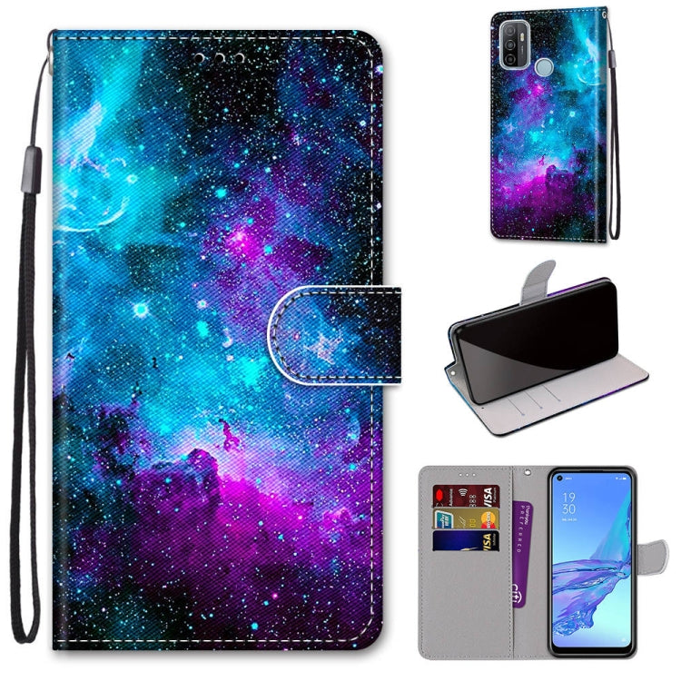 Coloured Drawing Cross Texture Horizontal Flip PU Leather Case with Holder & Card Slots & Wallet & Lanyard, For OPPO A9 (2020) / A5 (2020) / A11X / A11, For OPPO A15 / A15s, For OPPO A53 4G(2020) / A53s / A32 / A33 (2020)�������������������������������...