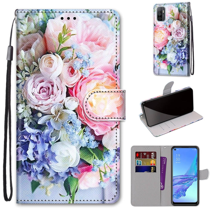 Coloured Drawing Cross Texture Horizontal Flip PU Leather Case with Holder & Card Slots & Wallet & Lanyard, For OPPO A9 (2020) / A5 (2020) / A11X / A11, For OPPO A15 / A15s, For OPPO A53 4G(2020) / A53s / A32 / A33 (2020)�������������������������������...