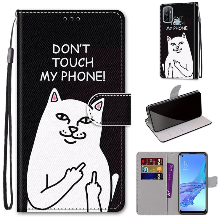 Coloured Drawing Cross Texture Horizontal Flip PU Leather Case with Holder & Card Slots & Wallet & Lanyard, For OPPO A9 (2020) / A5 (2020) / A11X / A11, For OPPO A15 / A15s, For OPPO A53 4G(2020) / A53s / A32 / A33 (2020)�������������������������������...