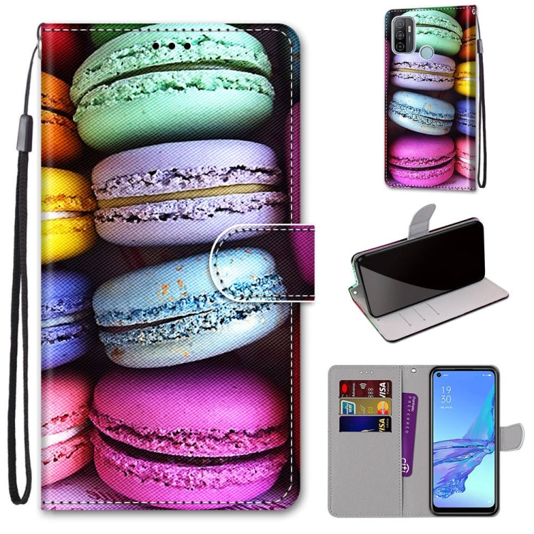 Coloured Drawing Cross Texture Horizontal Flip PU Leather Case with Holder & Card Slots & Wallet & Lanyard, For OPPO A9 (2020) / A5 (2020) / A11X / A11, For OPPO A15 / A15s, For OPPO A53 4G(2020) / A53s / A32 / A33 (2020)�������������������������������...