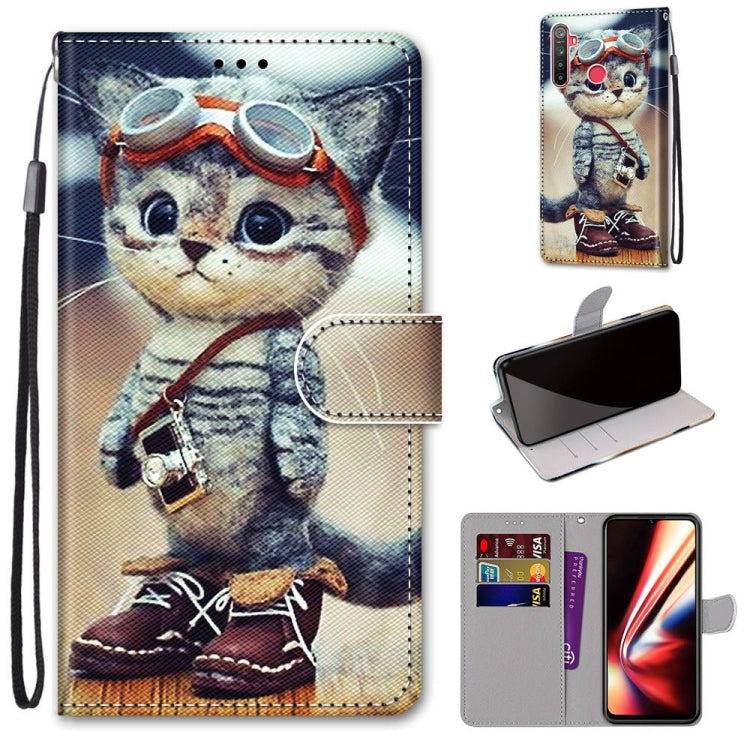 Coloured Drawing Cross Texture Horizontal Flip PU Leather Case with Holder & Card Slots & Wallet & Lanyard, For OPPO Realme 5 / 5s / 5i / C3 / C3i / 6i / Narzo10 / 10A / 20A, For OPPO Realme C15 / C12 / C25 / 7i (Global) / Narzo 20 / 30A���������������...