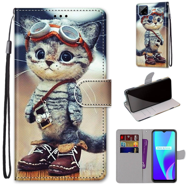 Coloured Drawing Cross Texture Horizontal Flip PU Leather Case with Holder & Card Slots & Wallet & Lanyard, For OPPO Realme 5 / 5s / 5i / C3 / C3i / 6i / Narzo10 / 10A / 20A, For OPPO Realme C15 / C12 / C25 / 7i (Global) / Narzo 20 / 30A���������������...
