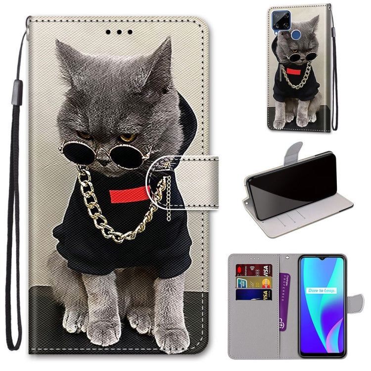 Coloured Drawing Cross Texture Horizontal Flip PU Leather Case with Holder & Card Slots & Wallet & Lanyard, For OPPO Realme 5 / 5s / 5i / C3 / C3i / 6i / Narzo10 / 10A / 20A, For OPPO Realme C15 / C12 / C25 / 7i (Global) / Narzo 20 / 30A���������������...