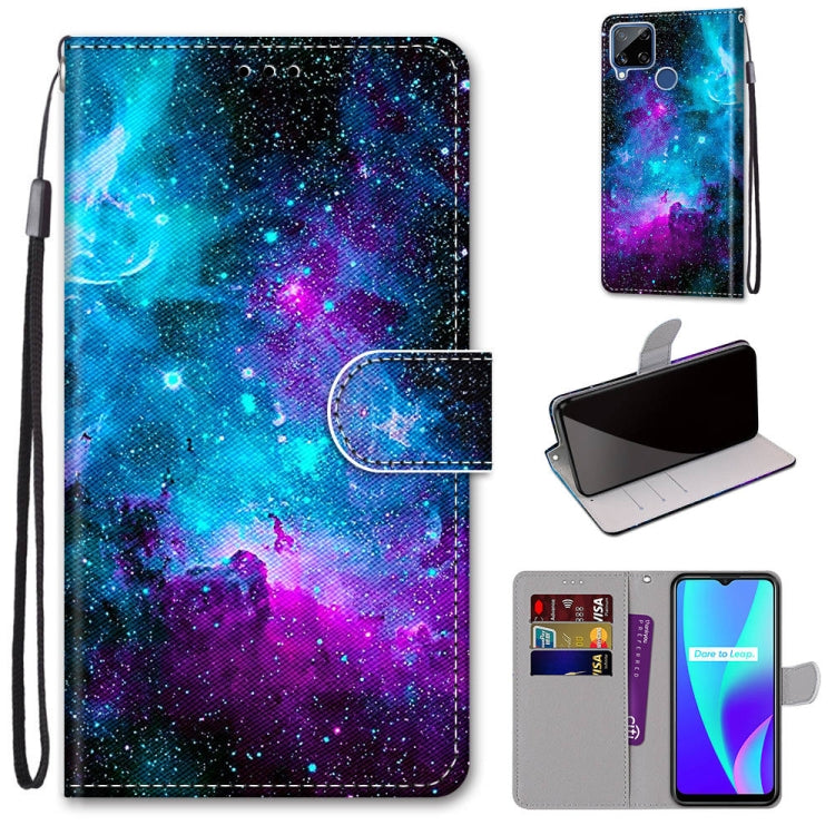 Coloured Drawing Cross Texture Horizontal Flip PU Leather Case with Holder & Card Slots & Wallet & Lanyard, For OPPO Realme 5 / 5s / 5i / C3 / C3i / 6i / Narzo10 / 10A / 20A, For OPPO Realme C15 / C12 / C25 / 7i (Global) / Narzo 20 / 30A���������������...