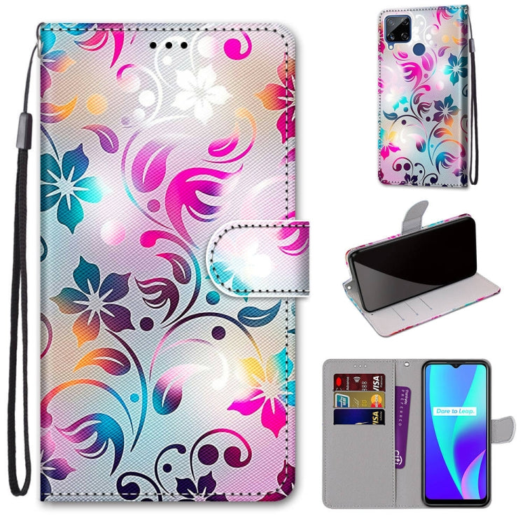 Coloured Drawing Cross Texture Horizontal Flip PU Leather Case with Holder & Card Slots & Wallet & Lanyard, For OPPO Realme 5 / 5s / 5i / C3 / C3i / 6i / Narzo10 / 10A / 20A, For OPPO Realme C15 / C12 / C25 / 7i (Global) / Narzo 20 / 30A���������������...