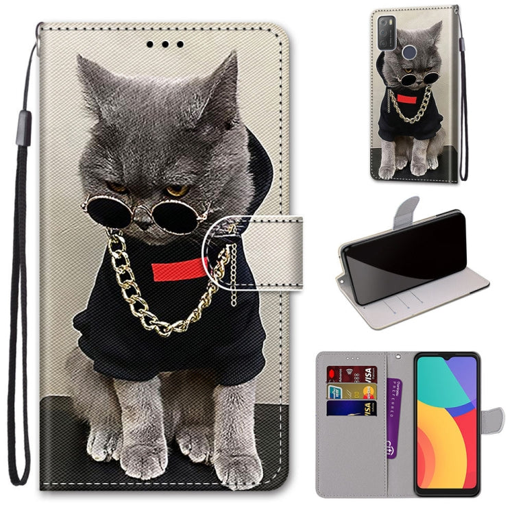 Coloured Drawing Cross Texture Horizontal Flip PU Leather Case with Holder & Card Slots & Wallet & Lanyard, For OPPO Realme 5 / 5s / 5i / C3 / C3i / 6i / Narzo10 / 10A / 20A, For OPPO Realme C15 / C12 / C25 / 7i (Global) / Narzo 20 / 30A���������������...