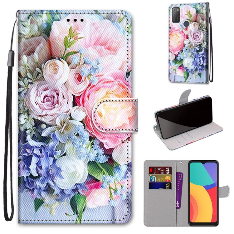 Coloured Drawing Cross Texture Horizontal Flip PU Leather Case with Holder & Card Slots & Wallet & Lanyard, For OPPO Realme 5 / 5s / 5i / C3 / C3i / 6i / Narzo10 / 10A / 20A, For OPPO Realme C15 / C12 / C25 / 7i (Global) / Narzo 20 / 30A���������������...
