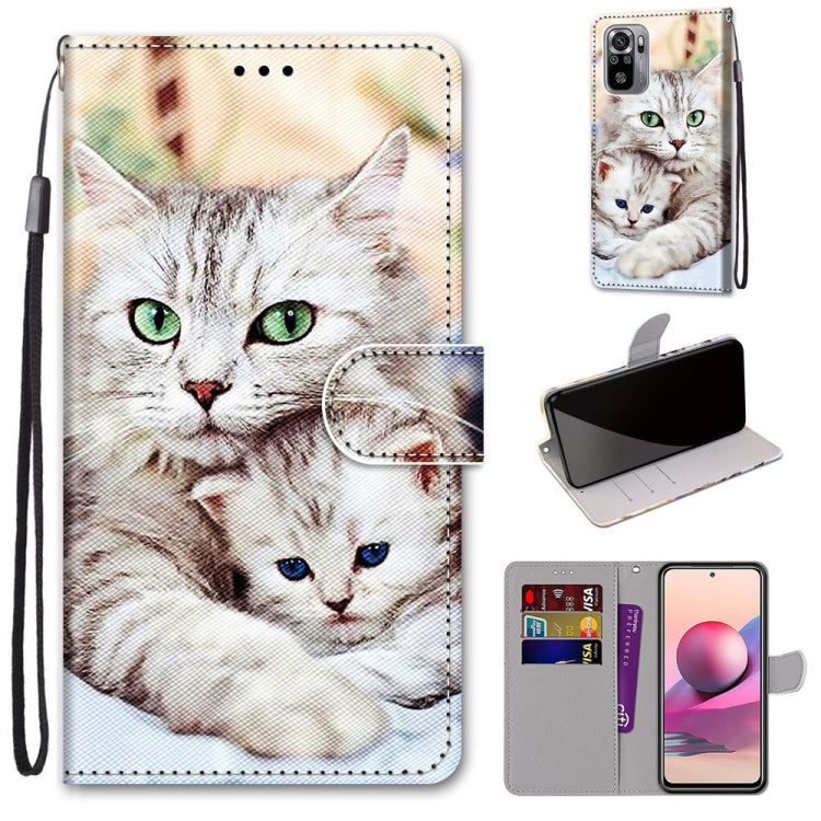 Coloured Drawing Cross Texture Horizontal Flip PU Leather Case with Holder & Card Slots & Wallet & Lanyard, For Xiaomi Redmi Note 10 4G / Note 10S, For Xiaomi Redmi Note 10 5G, For Xiaomi Redmi Note 10 Pro Max / Note 10 Pro, For Nokia 5.4