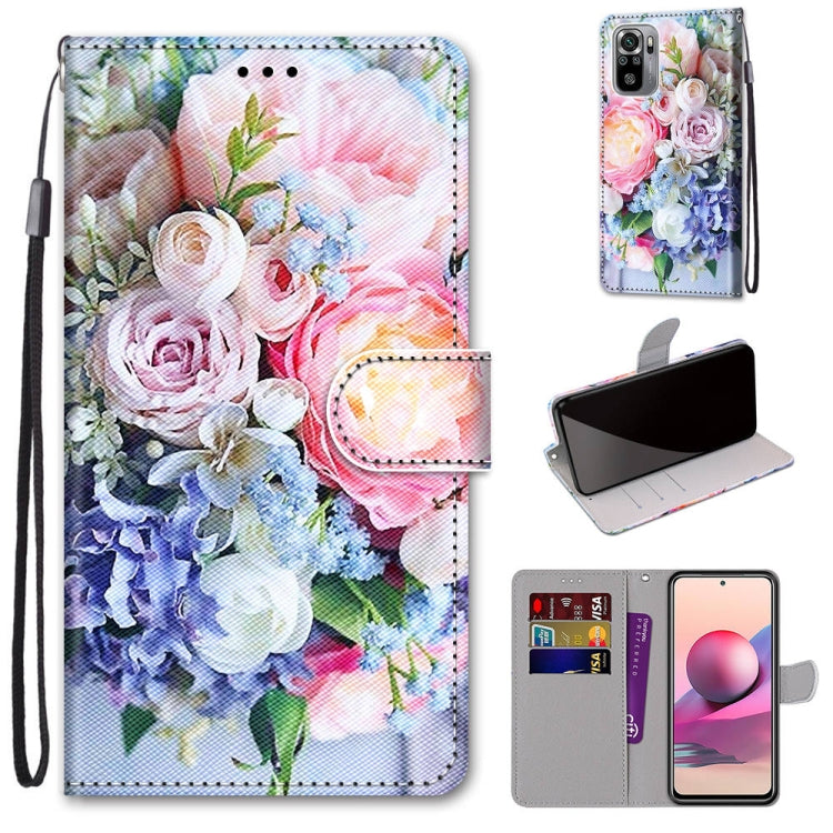 Coloured Drawing Cross Texture Horizontal Flip PU Leather Case with Holder & Card Slots & Wallet & Lanyard, For Xiaomi Redmi Note 10 4G / Note 10S, For Xiaomi Redmi Note 10 5G, For Xiaomi Redmi Note 10 Pro Max / Note 10 Pro, For Nokia 5.4
