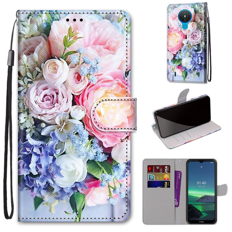 Coloured Drawing Cross Texture Horizontal Flip PU Leather Case with Holder & Card Slots & Wallet & Lanyard, For Nokia 1.4, For Samsung Galaxy A32 4G / A32 Lite, For Samsung Galaxy F62 / M62, For Samsung Galaxy S21 FE