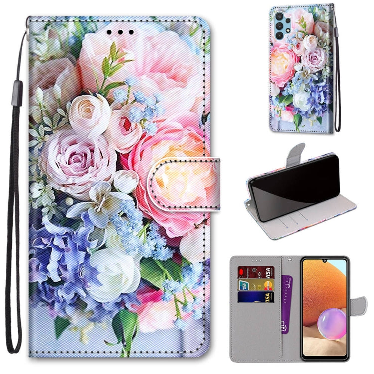 Coloured Drawing Cross Texture Horizontal Flip PU Leather Case with Holder & Card Slots & Wallet & Lanyard, For Nokia 1.4, For Samsung Galaxy A32 4G / A32 Lite, For Samsung Galaxy F62 / M62, For Samsung Galaxy S21 FE