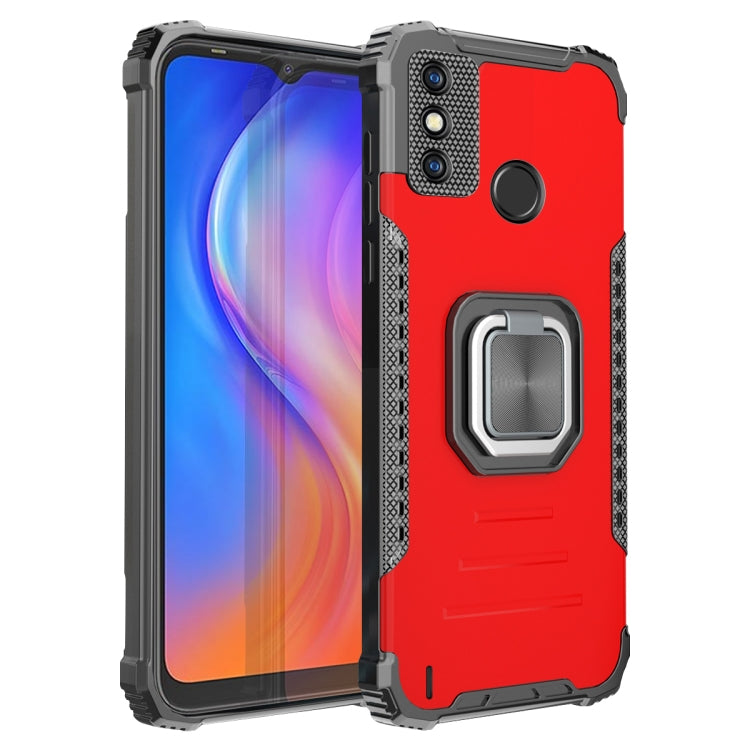 Fierce Warrior Series Armor All-inclusive Shockproof Aluminum Alloy + TPU Protective Case with Ring Holder, For Tecno Spark 6 Go