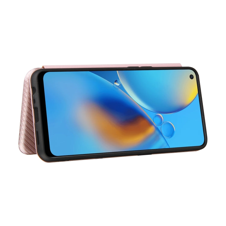 Carbon Fiber Texture Magnetic Horizontal Flip TPU + PC + PU Leather Case with Card Slot, For OPPO F19 / A74 4G, For Blackview A70 (2021)