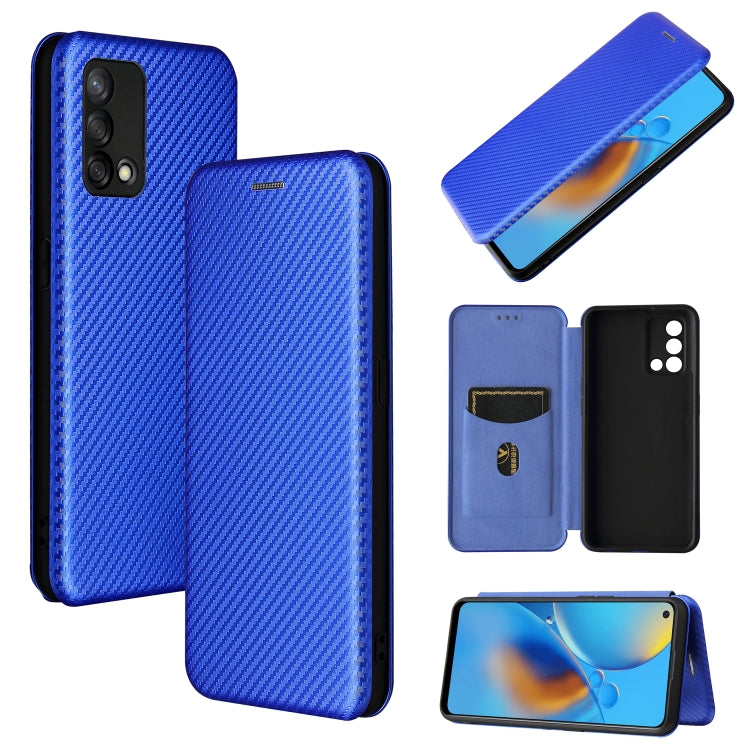 Carbon Fiber Texture Magnetic Horizontal Flip TPU + PC + PU Leather Case with Card Slot, For OPPO F19 / A74 4G, For Blackview A70 (2021)