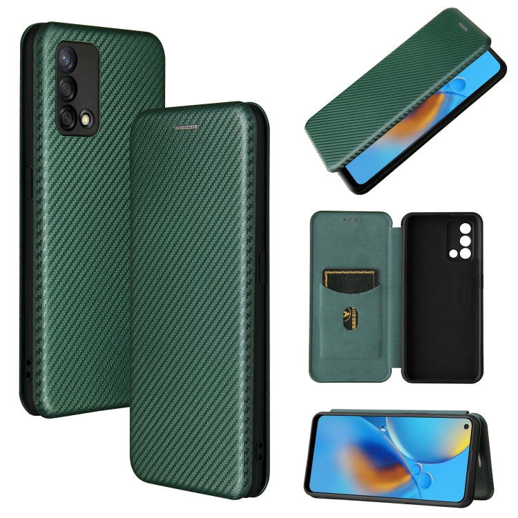 Carbon Fiber Texture Magnetic Horizontal Flip TPU + PC + PU Leather Case with Card Slot, For OPPO F19 / A74 4G, For Blackview A70 (2021)