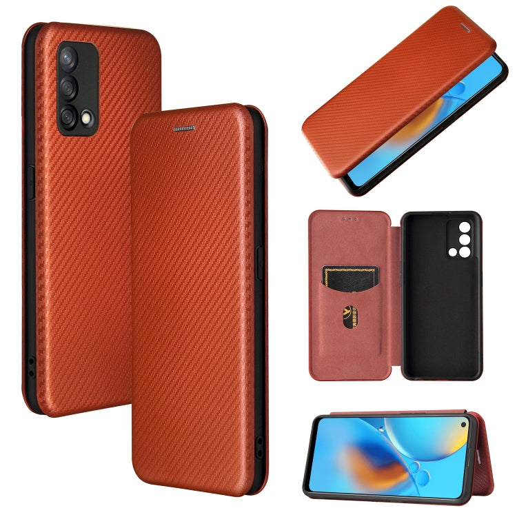Carbon Fiber Texture Magnetic Horizontal Flip TPU + PC + PU Leather Case with Card Slot, For OPPO F19 / A74 4G, For Blackview A70 (2021)