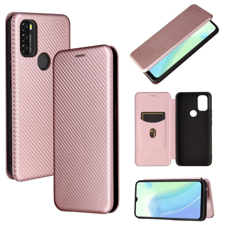 Carbon Fiber Texture Magnetic Horizontal Flip TPU + PC + PU Leather Case with Card Slot, For OPPO F19 / A74 4G, For Blackview A70 (2021)