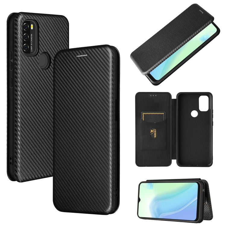 Carbon Fiber Texture Magnetic Horizontal Flip TPU + PC + PU Leather Case with Card Slot, For OPPO F19 / A74 4G, For Blackview A70 (2021)