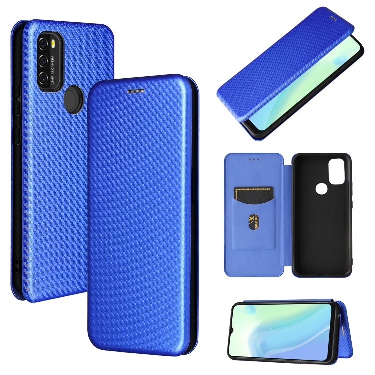 Carbon Fiber Texture Magnetic Horizontal Flip TPU + PC + PU Leather Case with Card Slot, For OPPO F19 / A74 4G, For Blackview A70 (2021)
