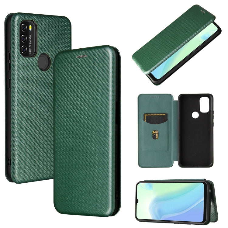 Carbon Fiber Texture Magnetic Horizontal Flip TPU + PC + PU Leather Case with Card Slot, For OPPO F19 / A74 4G, For Blackview A70 (2021)
