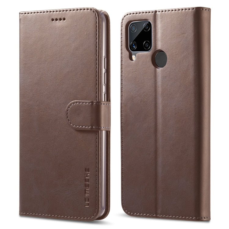 LC.IMEEKE Calf Texture Horizontal Flip Leather Case, with Holder & Card Slots & Wallet, For OPPO Realme C15 / C12 / C25, For OPPO F19 / A74 4G