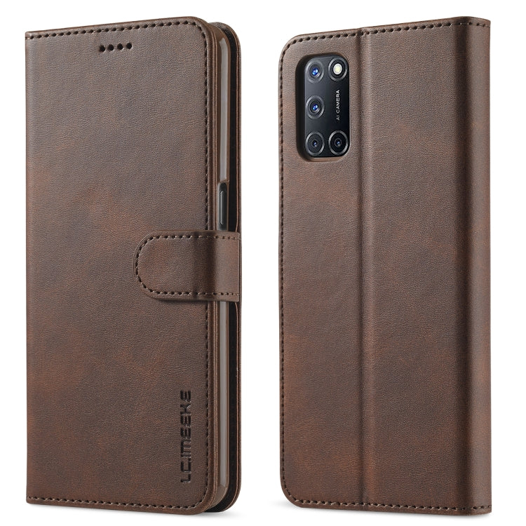 For OPPO F19 Pro / A94 5G LC.IMEEKE Calf Texture Horizontal Flip Leather Case with Holder & Card Slots & Wallet (Brown), For OPPO F19 Pro / A94 5G