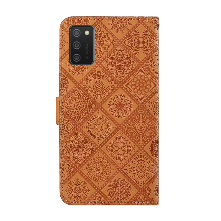 Ethnic Style Embossed Pattern Horizontal Flip Leather Case with Holder & Card Slots & Wallet & Lanyard, For Samsung Galaxy A02s EU Version