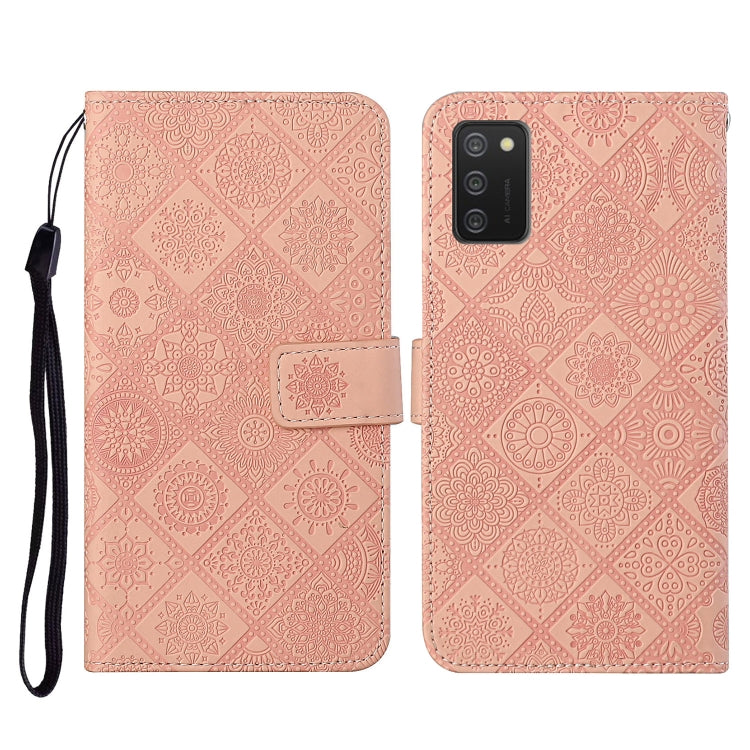 Ethnic Style Embossed Pattern Horizontal Flip Leather Case with Holder & Card Slots & Wallet & Lanyard, For Samsung Galaxy A02s EU Version