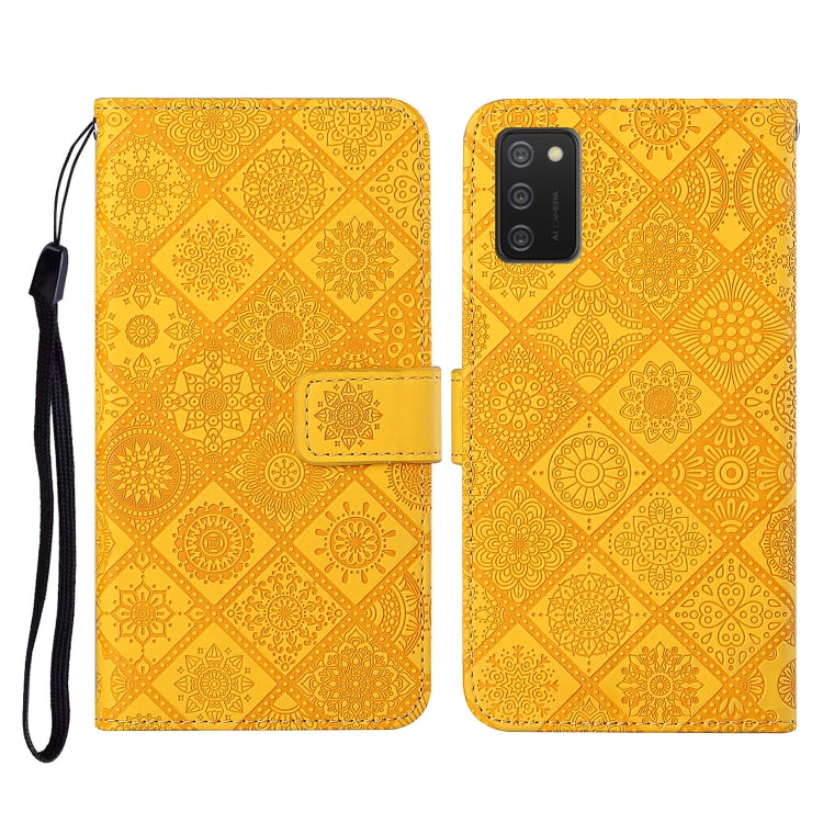 Ethnic Style Embossed Pattern Horizontal Flip Leather Case with Holder & Card Slots & Wallet & Lanyard, For Samsung Galaxy A02s EU Version