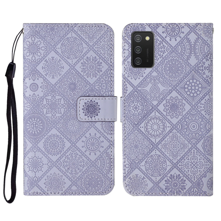 Ethnic Style Embossed Pattern Horizontal Flip Leather Case with Holder & Card Slots & Wallet & Lanyard, For Samsung Galaxy A02s EU Version