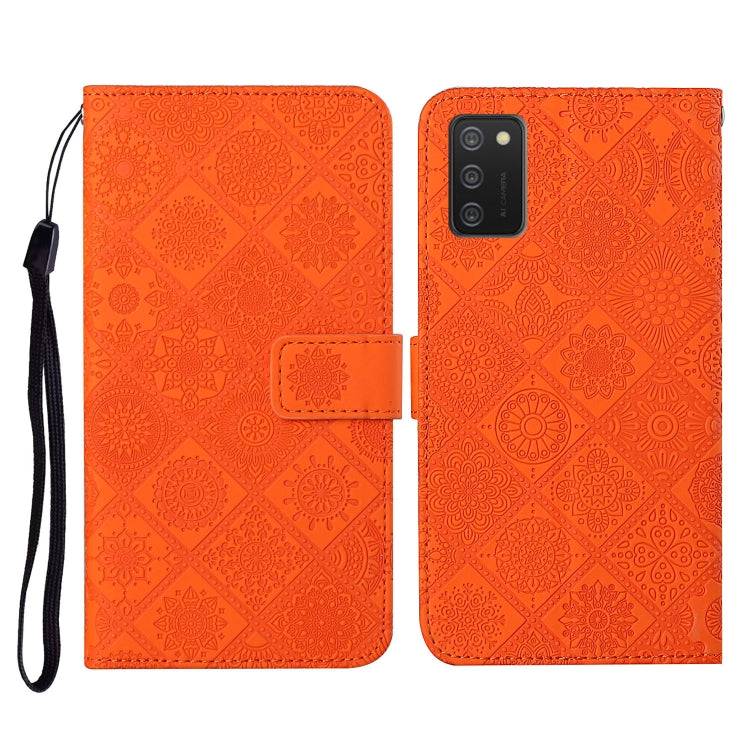 Ethnic Style Embossed Pattern Horizontal Flip Leather Case with Holder & Card Slots & Wallet & Lanyard, For Samsung Galaxy A02s EU Version