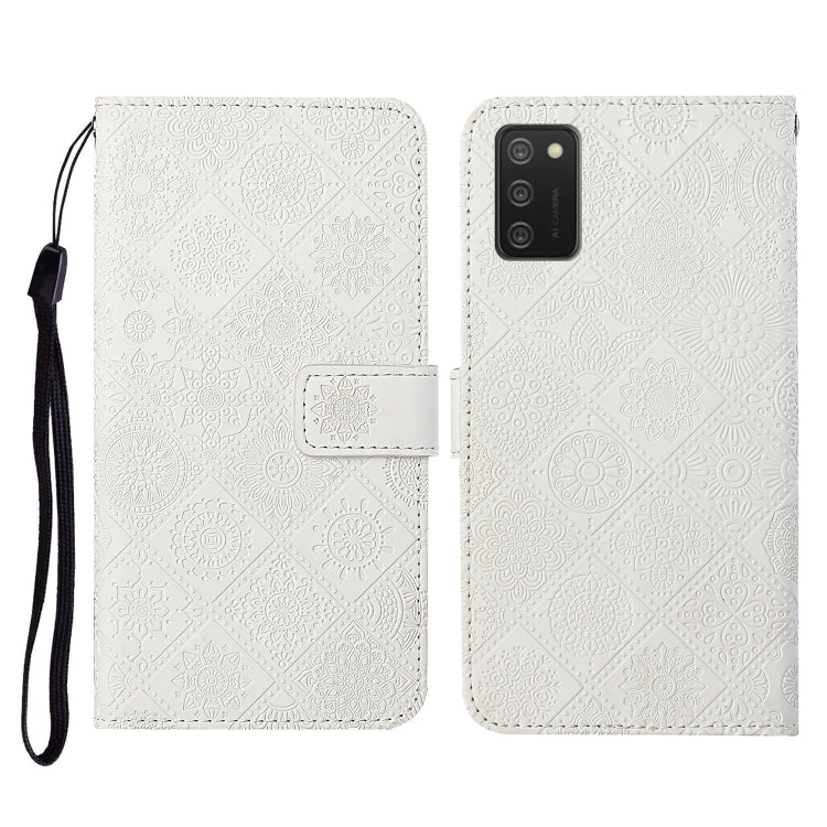 Ethnic Style Embossed Pattern Horizontal Flip Leather Case with Holder & Card Slots & Wallet & Lanyard, For Samsung Galaxy A02s EU Version