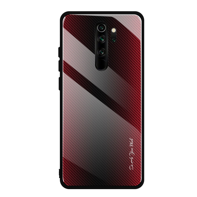 Carbon Fiber Texture Gradient Color Glass Case, For Xiaomi Redmi Note 8 Pro, For Xiaomi Redmi Note 8, For iPhone 11 Pro Max, For iPhone 11