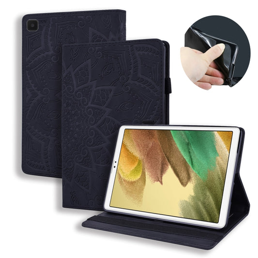 Calf Pattern Double Folding Design Embossed Leather Case with Holder & Card Slots & Pen Slot & Elastic Band