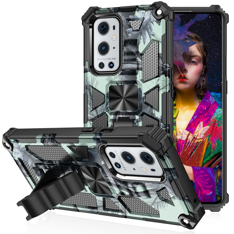 Camouflage Armor Shockproof TPU + PC Magnetic Protective Case with Holder, For OPPO A74 / A93 5G, For Samsung Galaxy A42