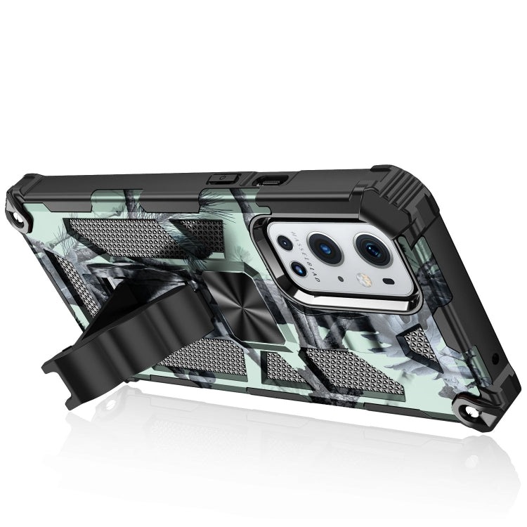 Camouflage Armor Shockproof TPU + PC Magnetic Protective Case with Holder, For OPPO A74 / A93 5G, For Samsung Galaxy A42