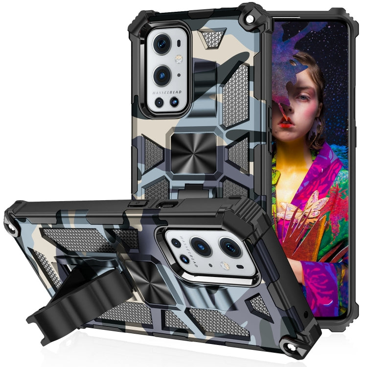 Camouflage Armor Shockproof TPU + PC Magnetic Protective Case with Holder, For OPPO A74 / A93 5G, For Samsung Galaxy A42