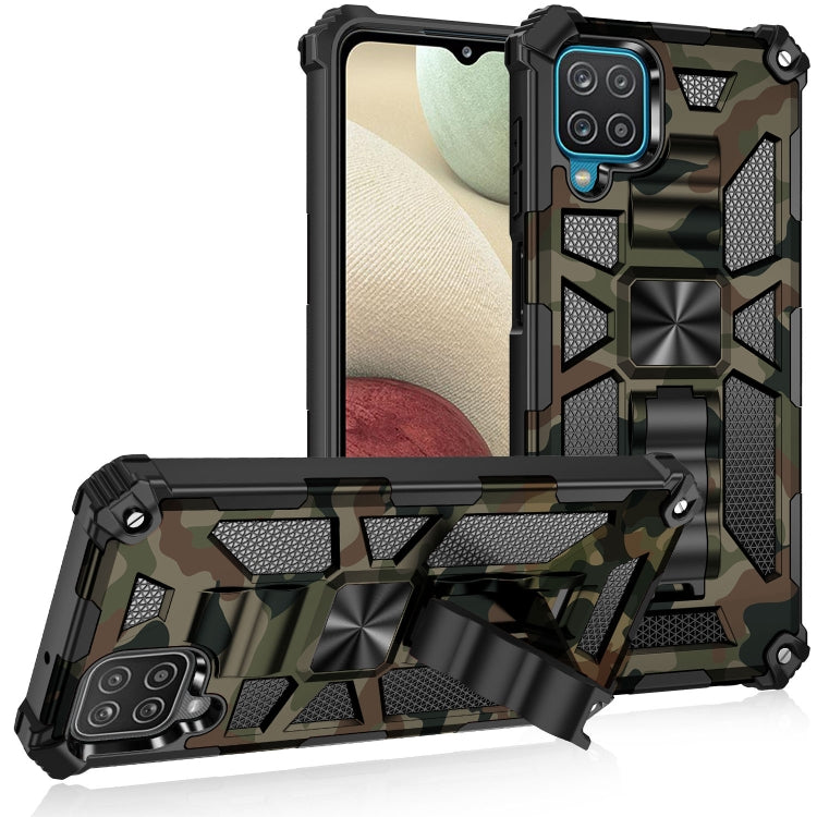 Camouflage Armor Shockproof TPU + PC Magnetic Protective Case with Holder, For OPPO A74 / A93 5G, For Samsung Galaxy A42