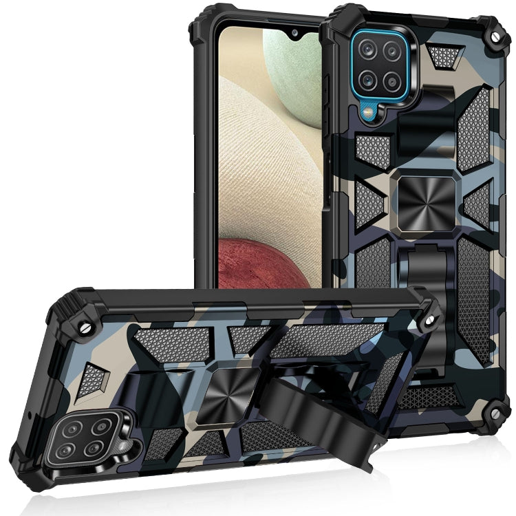 Camouflage Armor Shockproof TPU + PC Magnetic Protective Case with Holder, For OPPO A74 / A93 5G, For Samsung Galaxy A42
