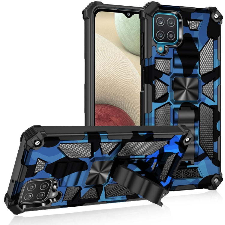 Camouflage Armor Shockproof TPU + PC Magnetic Protective Case with Holder, For OPPO A74 / A93 5G, For Samsung Galaxy A42