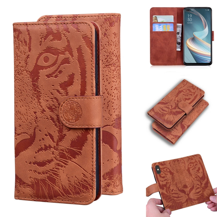 Tiger Embossing Pattern Horizontal Flip Leather Case with Holder & Card Slots & Wallet, For OPPO A15 / A15S, For OPPO A55 5G / A54 4G, For OPPO Realme V11 5G, For OPPO A74 4G / F19 4G, For OPPO A92S / Reno4 Z 5G, For OPPO A94 4G / F19 Pro��������������...