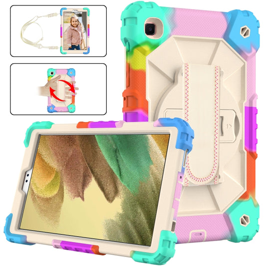 Contrast Color Robot Shockproof Silicon + PC Protective Case with Holder & Shoulder Strap