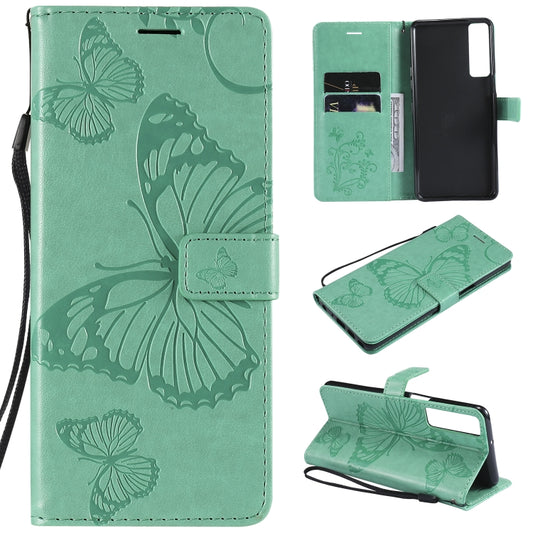 Pressed Printing Butterfly Pattern Horizontal Flip PU Leather Case with Holder & Card Slots & Wallet & Lanyard
