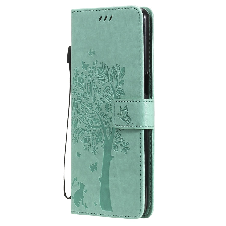 Tree & Cat Pattern Pressed Printing Horizontal Flip PU Leather Case with Holder & Card Slots & Wallet & Lanyard, For LG Stylo 7 5G / 4G, For OPPO F19 / A74 4G, For OPPO A93 5G / A74 5G, For OPPO A94 4G / F19 Pro / Reno 5F�������������������������������...