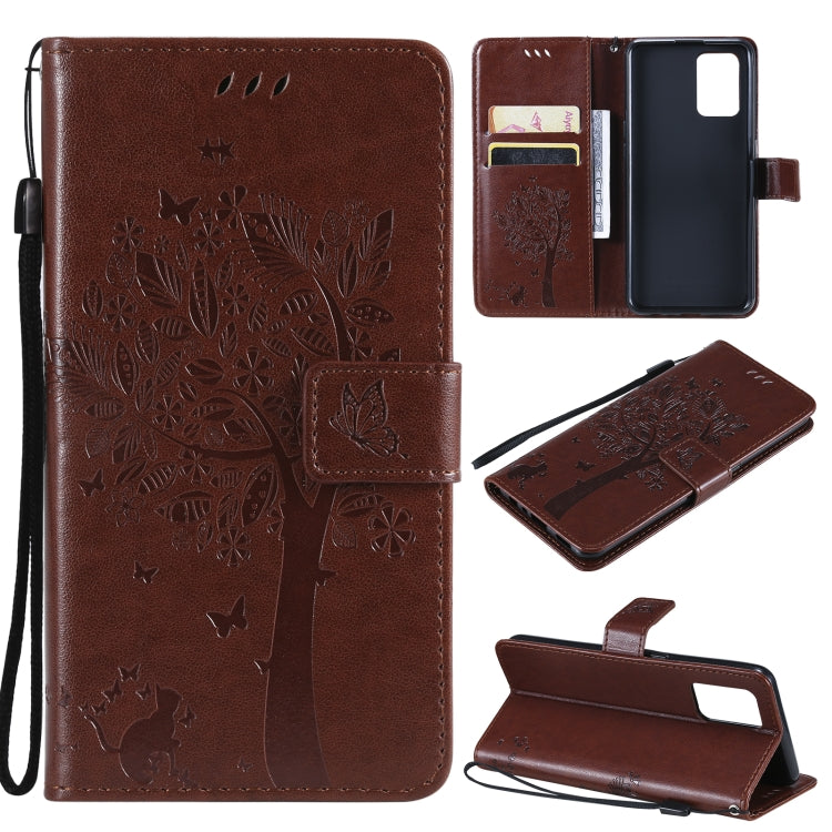 Tree & Cat Pattern Pressed Printing Horizontal Flip PU Leather Case with Holder & Card Slots & Wallet & Lanyard, For LG Stylo 7 5G / 4G, For OPPO F19 / A74 4G, For OPPO A93 5G / A74 5G, For OPPO A94 4G / F19 Pro / Reno 5F�������������������������������...
