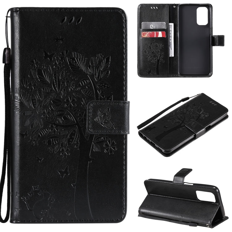 Tree & Cat Pattern Pressed Printing Horizontal Flip PU Leather Case with Holder & Card Slots & Wallet & Lanyard, For LG Stylo 7 5G / 4G, For OPPO F19 / A74 4G, For OPPO A93 5G / A74 5G, For OPPO A94 4G / F19 Pro / Reno 5F�������������������������������...